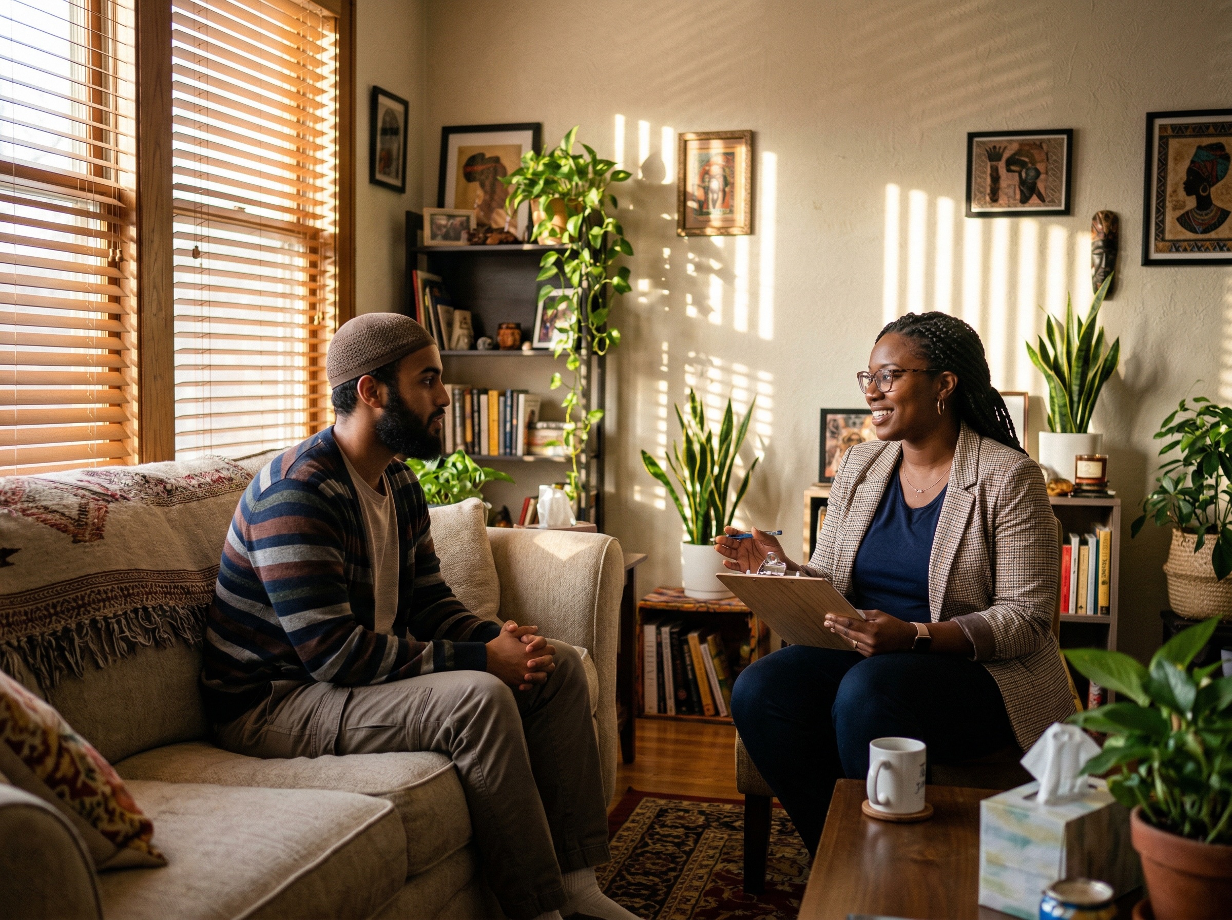 WeCare ARMHS practitioner visiting client at home in St. Cloud, MN